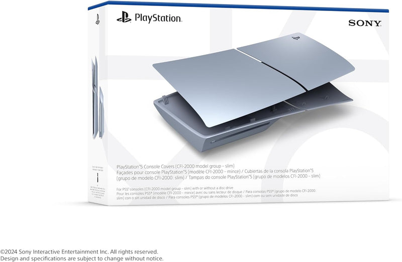 Sony PlayStation 5 SLIM Console Covers - Sterling Silver - compatible with *BOTH* Disc and Digital Editions (SLIM)