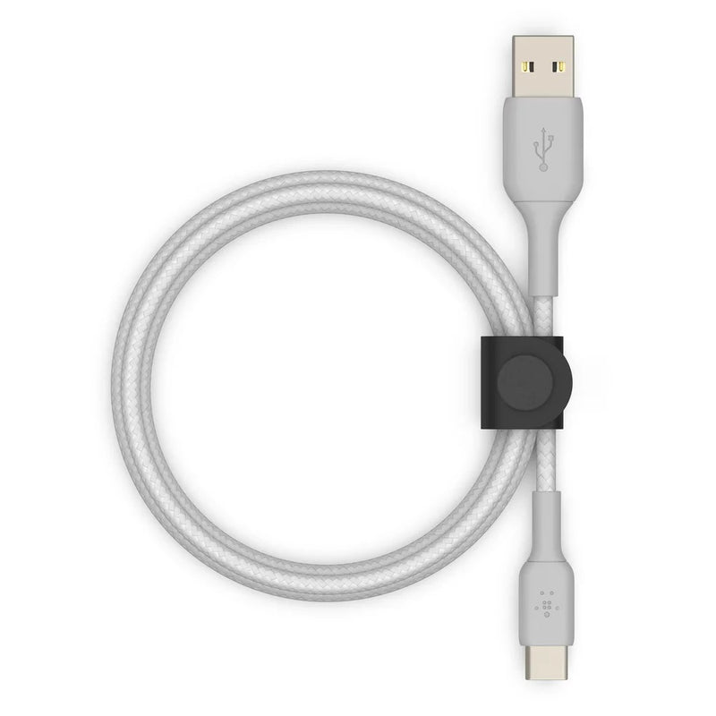 Belkin BoostCharge USB-C to USB-A Braided Charging Cable (Compatible with USB-C Devices) 5FT, Silver
