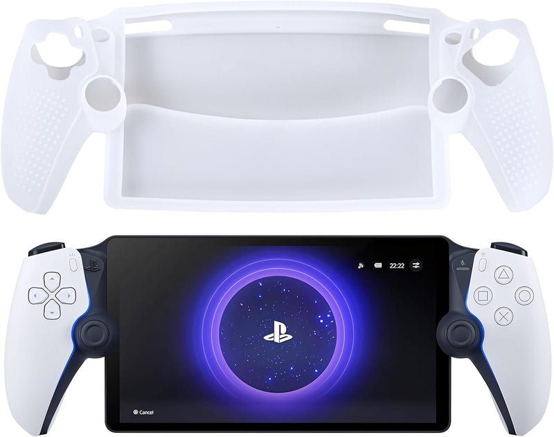 Silicone Case: Shock-Absorption, Anti-Fingerprint, Scratch Resistant, Cover/ Case for Sony Playstation Portal - White - by Qoosea