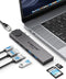 ‘7 in 2’ MacBook Pro/ Air USB-C Hub - with 4K@60Hz HDMI; 100W PD Thunderbolt 3; 1000M RJ45 Ethernet; 2 USB 3.0 ports; SD/TF 3.0 Card Reader - By Lemorele