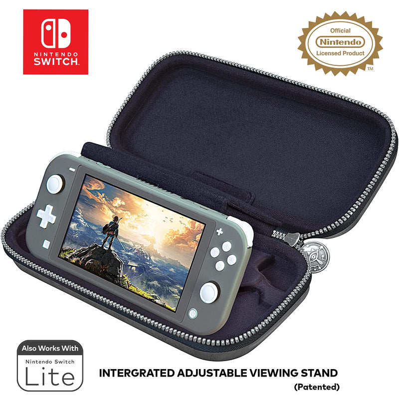 Game Traveler Zelda Nintendo Switch OLED Case with Adjustable Viewing Stand & Bonus Game Case - Fits Switch OLED, Original V2 Switch & Switch Lite