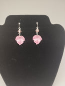 Pink Maple Leaf Drop Earrings