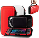 Orzly Carry Case Compatible with Nintendo Switch and New Switch OLED Console - Pokémon Red & White Edition - Protective Hard Portable Travel Carry Case Shell. Pouch with Pockets for Accessories and Games
