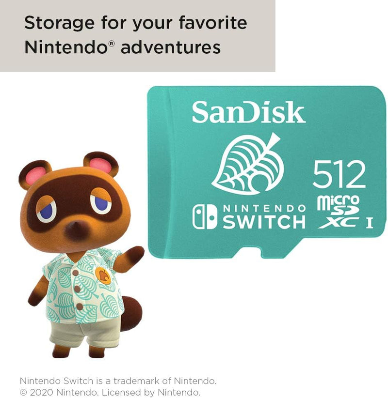 SanDisk - 512GB microSDXC UHS-I Memory Card – Officially licensed for Nintendo Switch