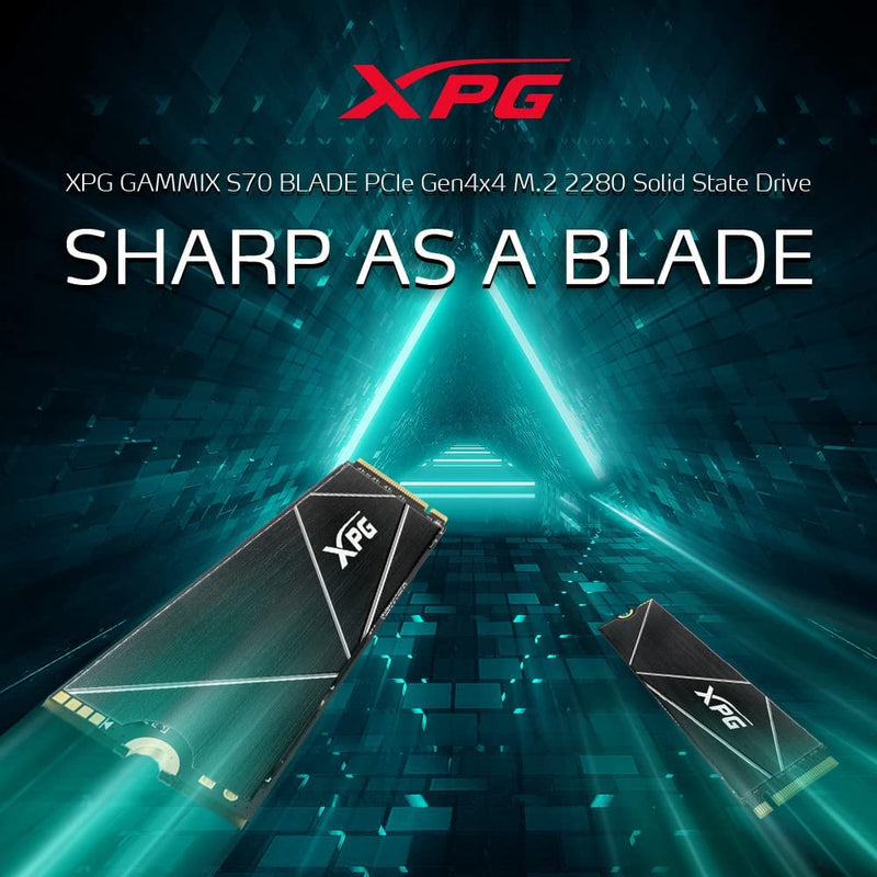 XPG 1TB GAMMIX S70 Blade w/ Heatsink - Works with Playstation 5, PCIe Gen4 M.2 2280 Internal Gaming SSD