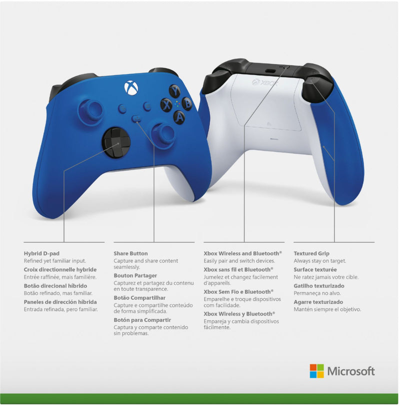 Microsoft Shock Blue Controller for Xbox Series X|S and Xbox One (Latest Model)