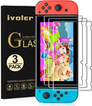 iVoler Tempered Glass Screen Protector for Nintendo Switch V2, HD Clear + Anti Scratch [3 Pack]