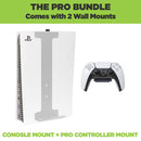HIDEit Mounts - Pro Bundle Wall Mount Kit for PS5 and Controller - Rubber Dipped Controller Holder – Patented