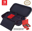 Game Traveler Nintendo Switch Case - for Switch OLED, V2 Switch and Switch Lite: Adjustable Viewing Stand, Bonus Game Cases & Deluxe Carry Handle – Black