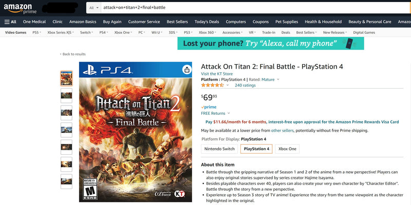 ATTACK ON TITAN 2: THE FINAL BATTLE - PS4 (Rare Reprint - Collector's Item)