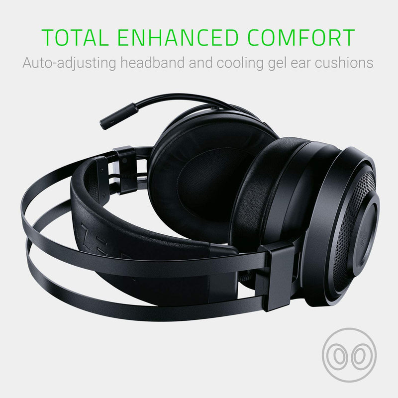 Razer NARI Essential Wireless 7.1 Surround Sound Gaming Headset: THX Spatial Audio - Auto-Adjust Headband & Swivel Cups - Flip Mic - for PC, PS4, PS5 Only