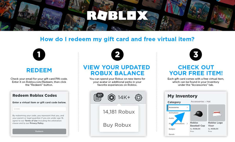 Games Gift Card Online Game Code Redeem for Roblox Robux: PC
