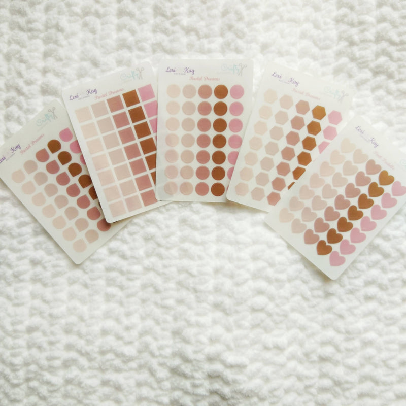 Mini Shapes Sticker Set - Pink Puddles (5)
