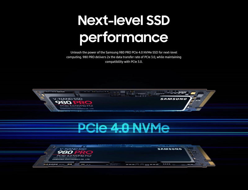 Samsung - 980 PRO 1TB PCIe Gen 4 x4 NVMe M.2 Gaming Internal Solid State Drive - PS5 compatible