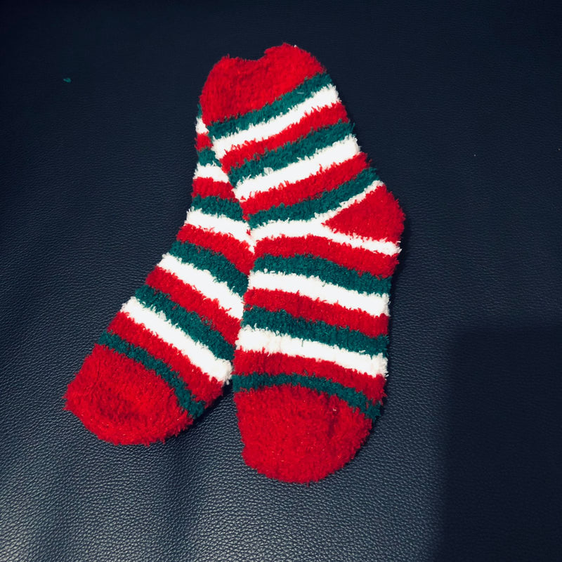 Red, Green & White Stripes Socks